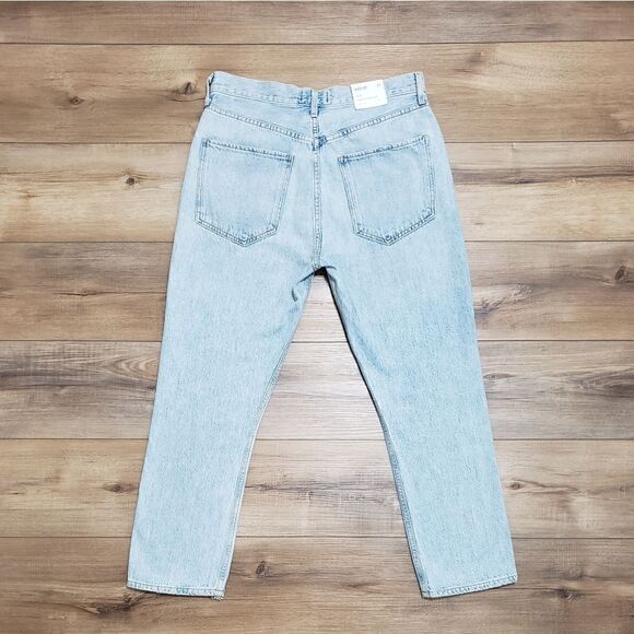 Agolde Riley High Rise Distressed Crop Jeans In Shatter Size 29 NWT - Picture 14 of 15